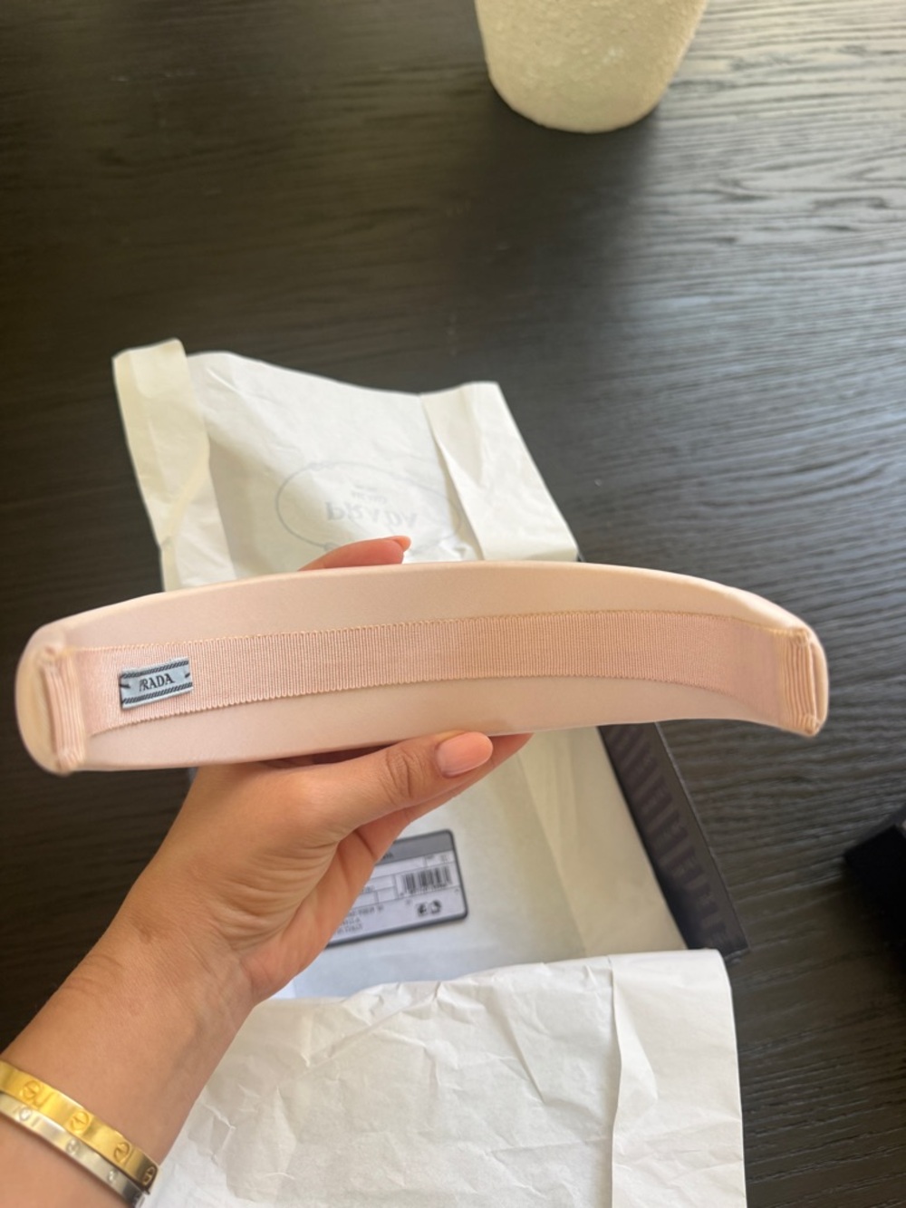 Large Prada Blush Padded Headband - Picture 9 of 12